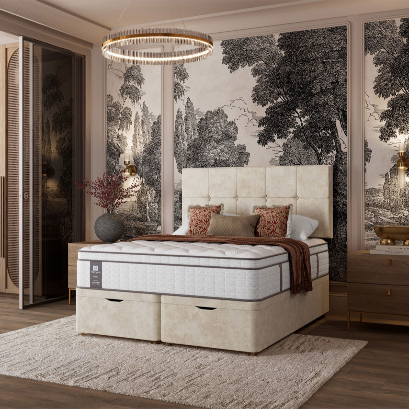 Sealy Elevate Posturepedic Gel Memory Cool Mattress and Ottoman