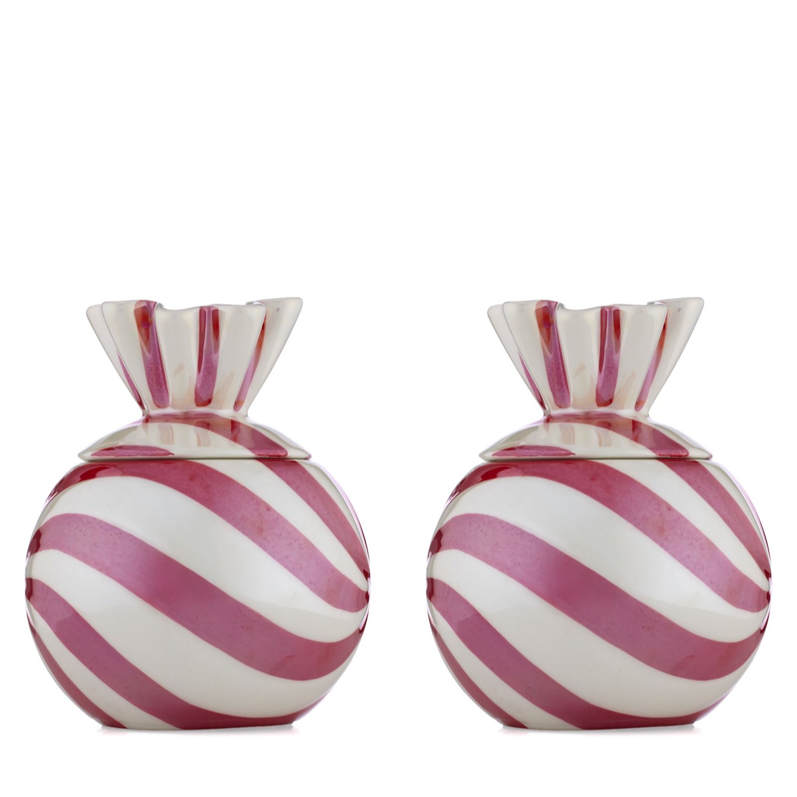 HomeWorx by Slatkin+Co ST2 Peppermint Candy Filled Ceramic Candles