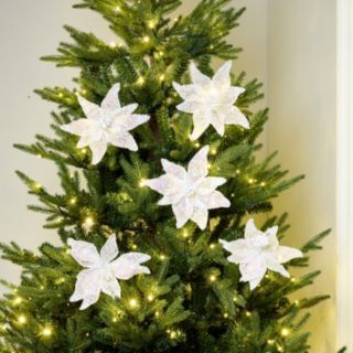 Home Stories Set of 6 Irridescent Flower Decorations