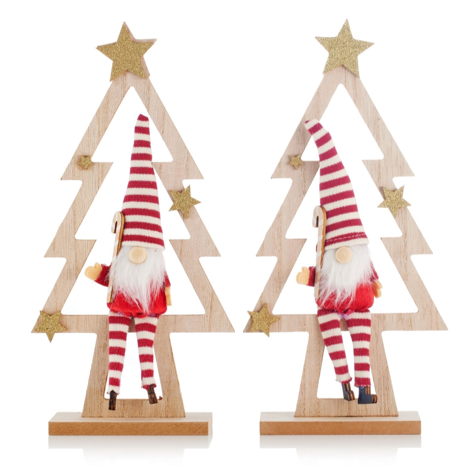 Outlet Festive Set of 2 Christmas Tree Gonks QVC UK