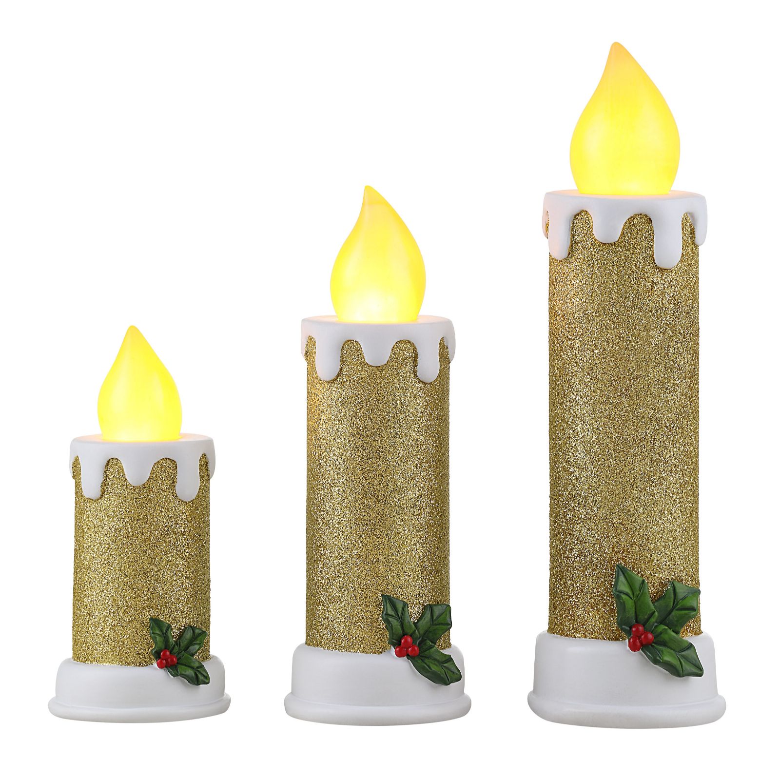 Mr Christmas Set of 3 Nostalgic Resin Candles