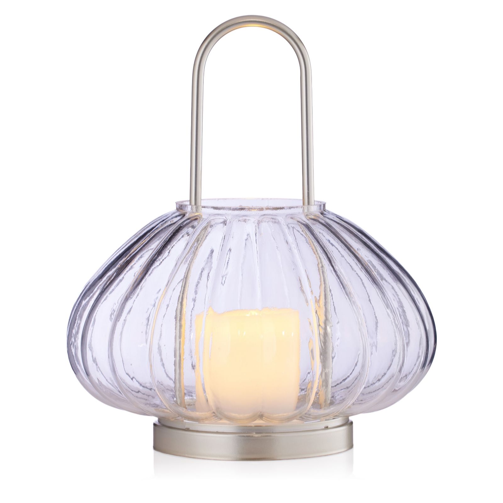 Sara By Sara Davies Glass Hurricane with Wax LED Candle
