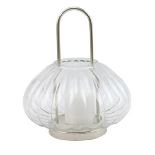 Sara by Sara Davies Glass Hurricane with Wax LED Candle