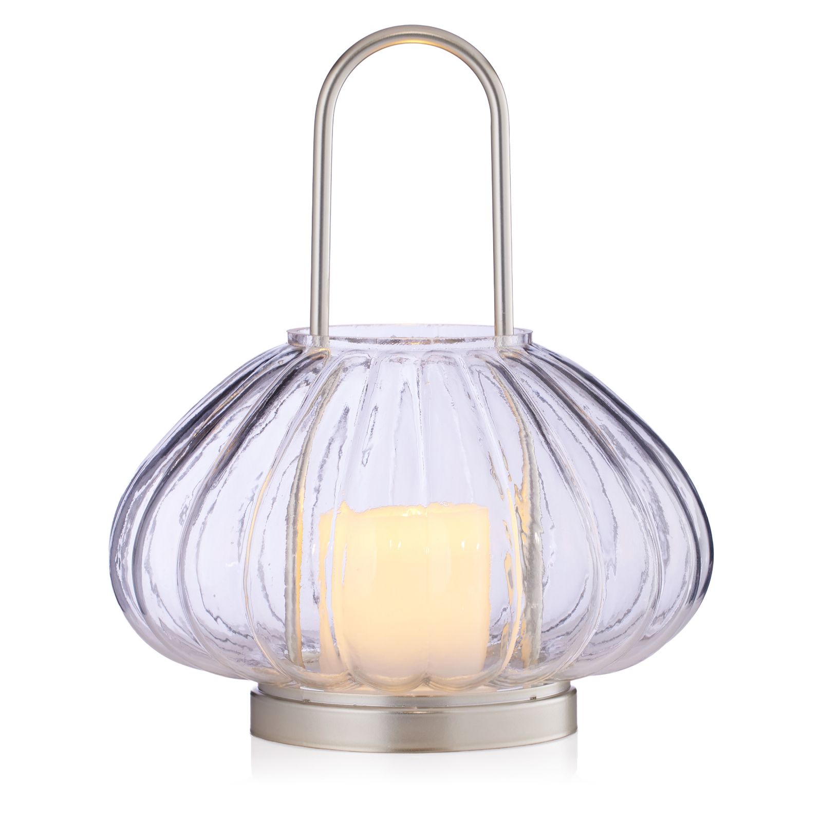 Sara By Sara Davies Glass Hurricane with Wax LED Candle