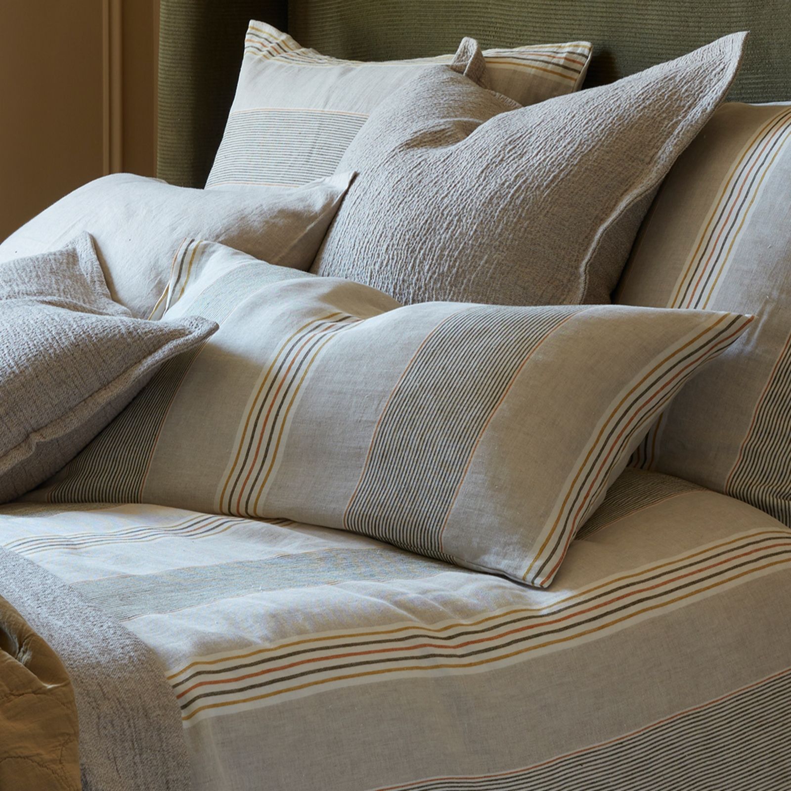 Secret Linen Store Sophie Stripe 100% Linen Pillowcase Pair