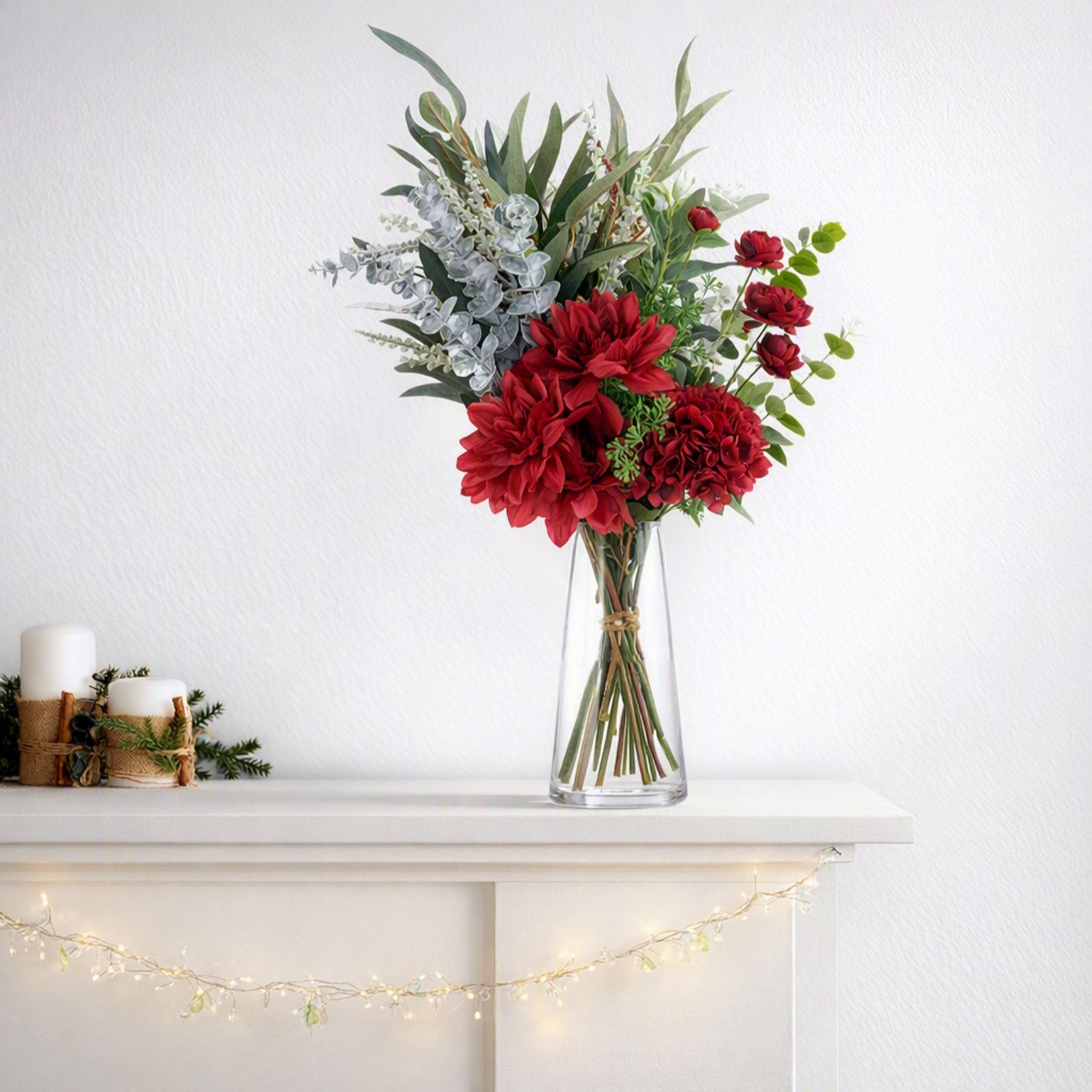 Home Stories Faux Floral Bouqet With Vase