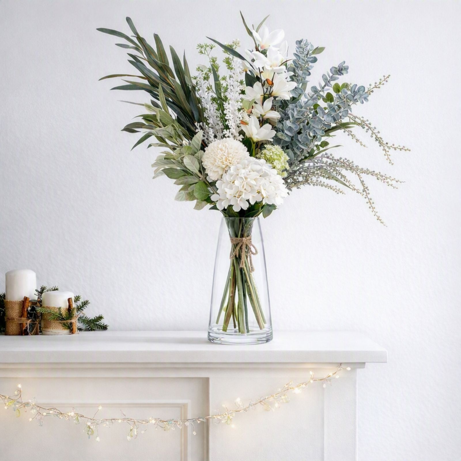 Home Stories Faux Floral Bouqet With Vase