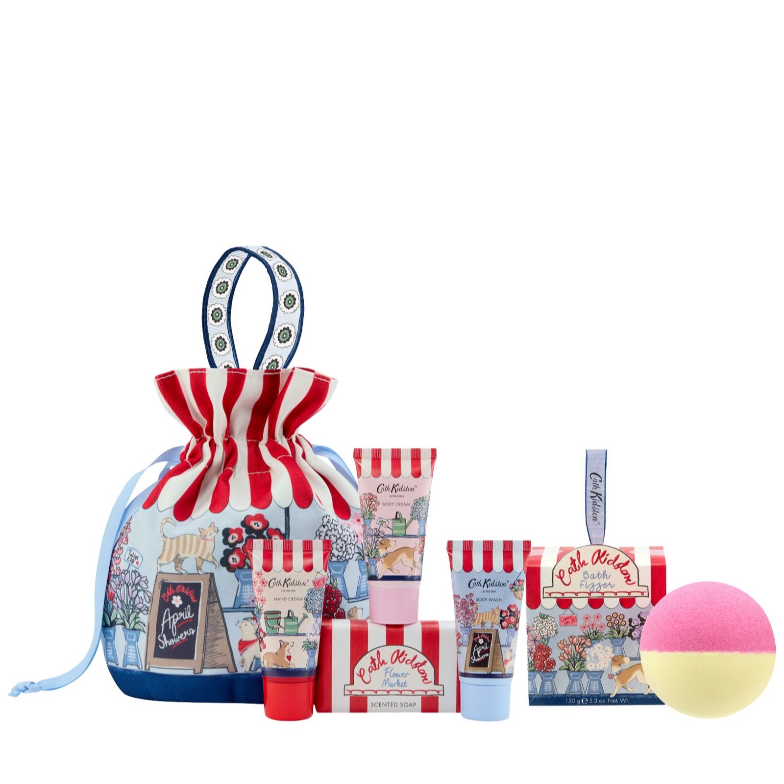 Cath Kidston Flower Market Bath Fizzer, Body Wash and Hand Care Bundle Set
