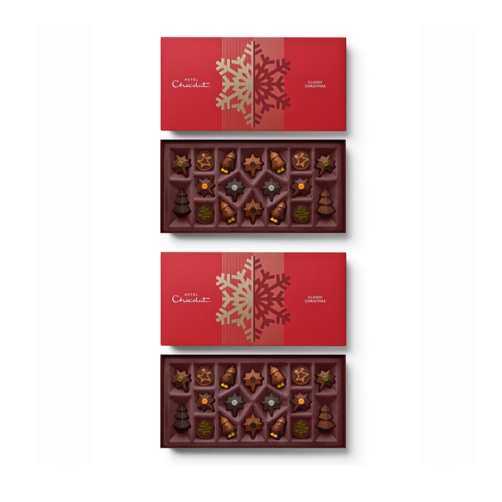 Hotel Chocolat 18 Piece Classic Christmas Gift Box Duo