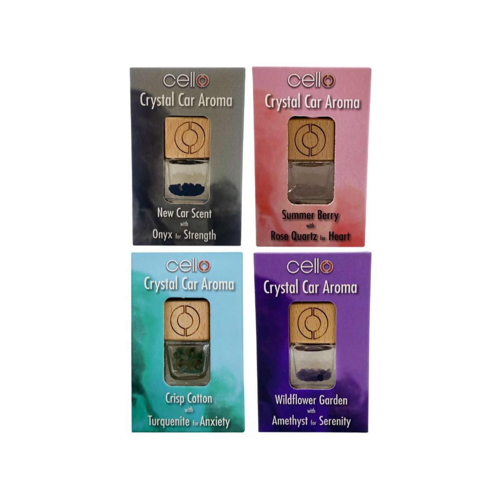 Cello Car Diffuser Pack of 4 Different Fragrances