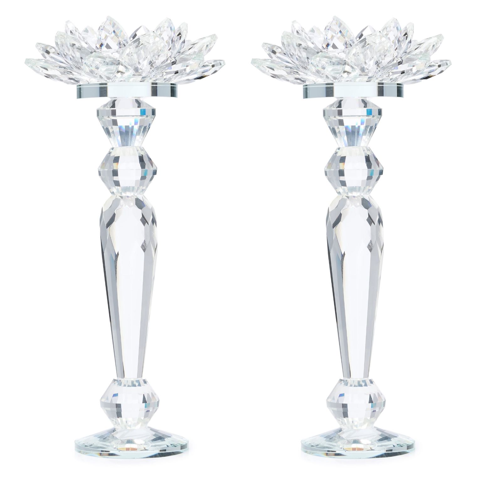 JM by Julien Macdonald Set of 2 Tall Lotus Flower Candle Holder