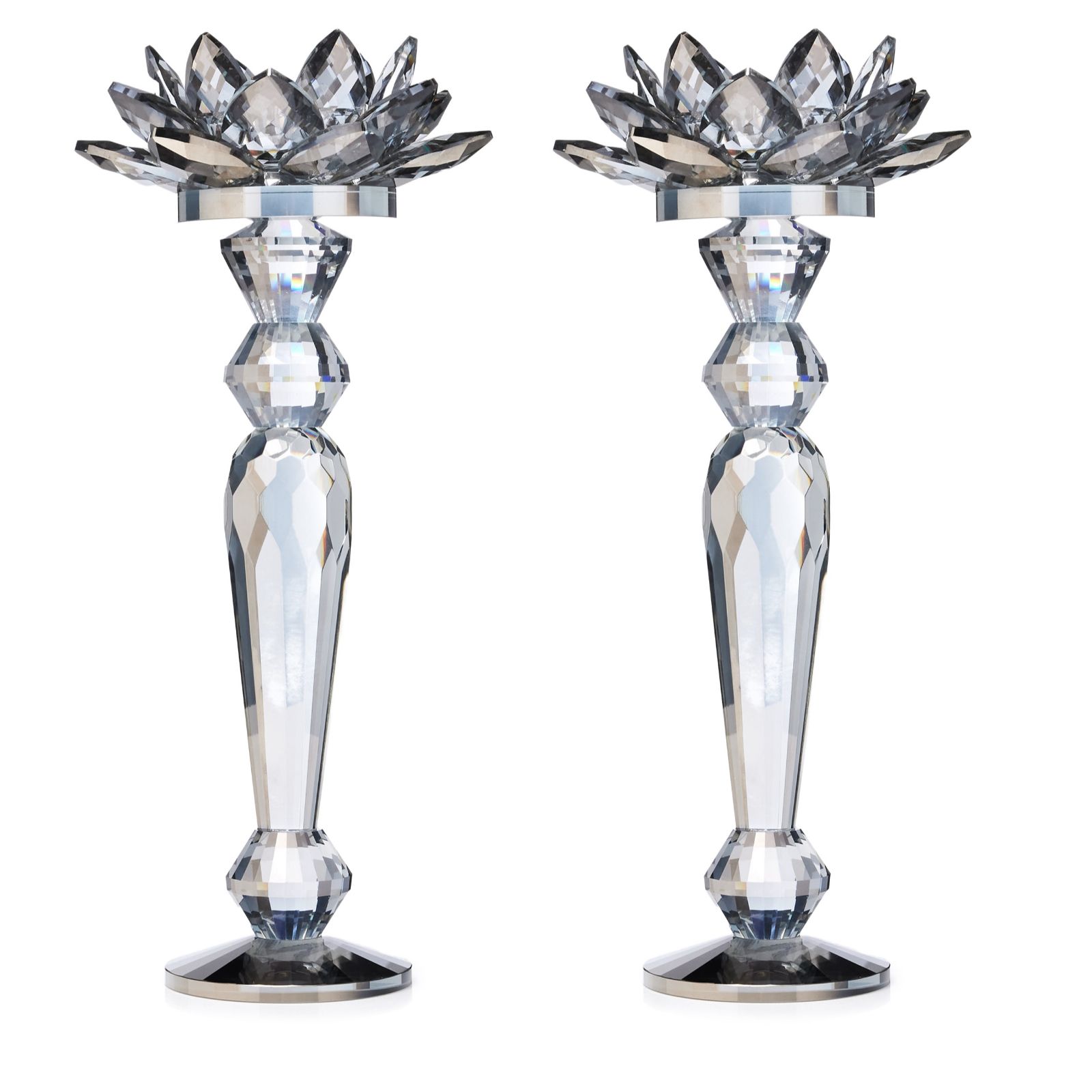 JM by Julien Macdonald Set of 2 Tall Lotus Flower Candle Holder