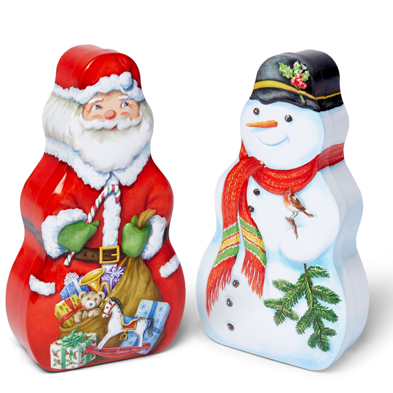Churchill's Set of 2 Santa & Snowman Tins