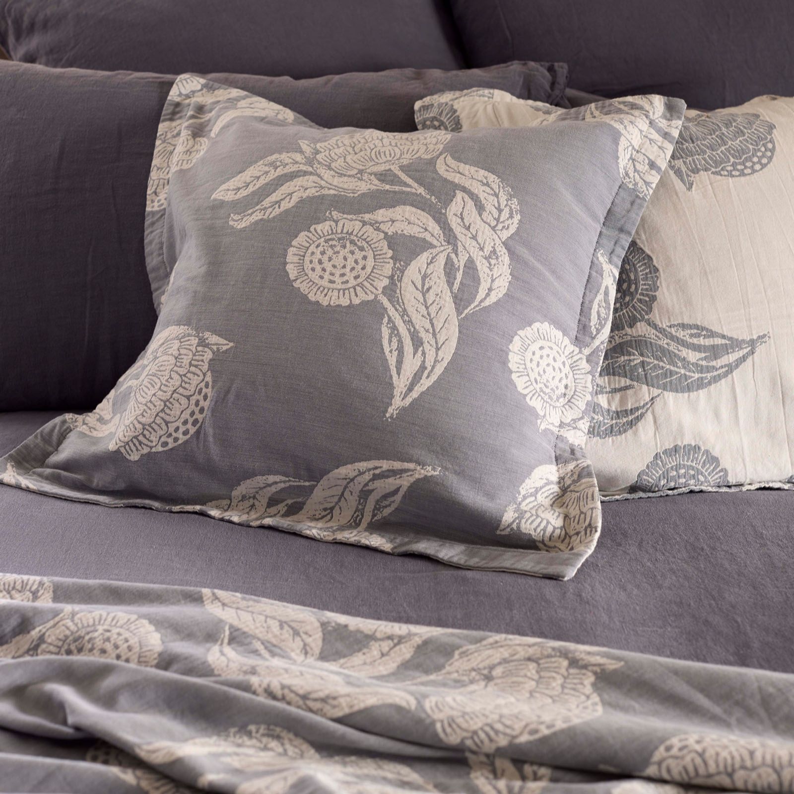 Secret Linen Store Iona 100% Cotton Cushion Cover Pair