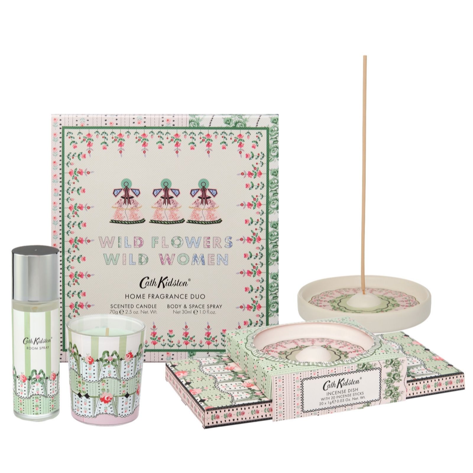 Cath Kidston Candle, Room Spray and Incense Sticks Bundle Set
