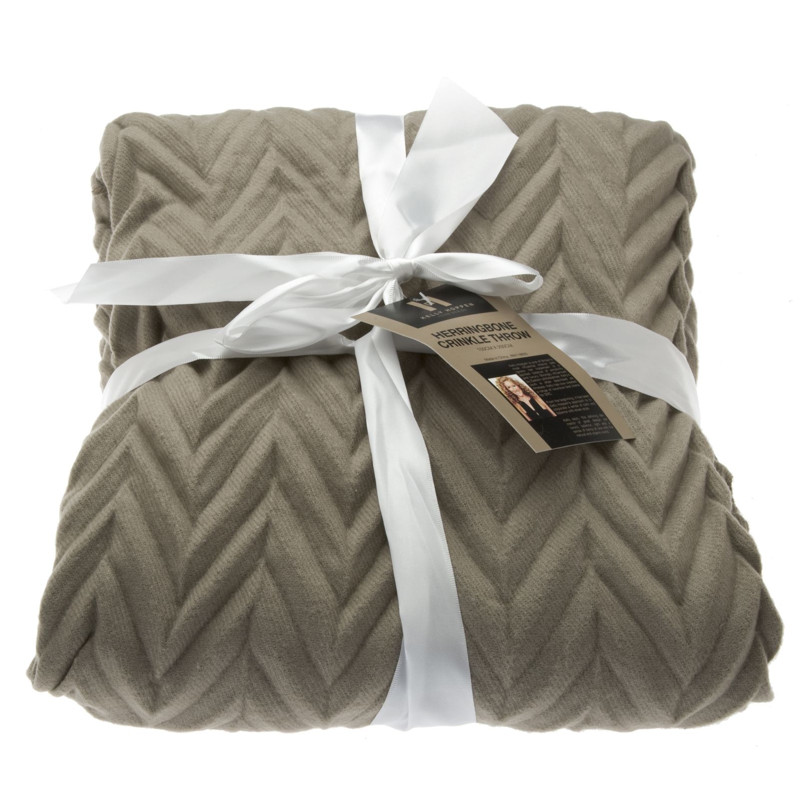 Kelly Hoppen Faux Mink Pleat Design Throw QVC UK