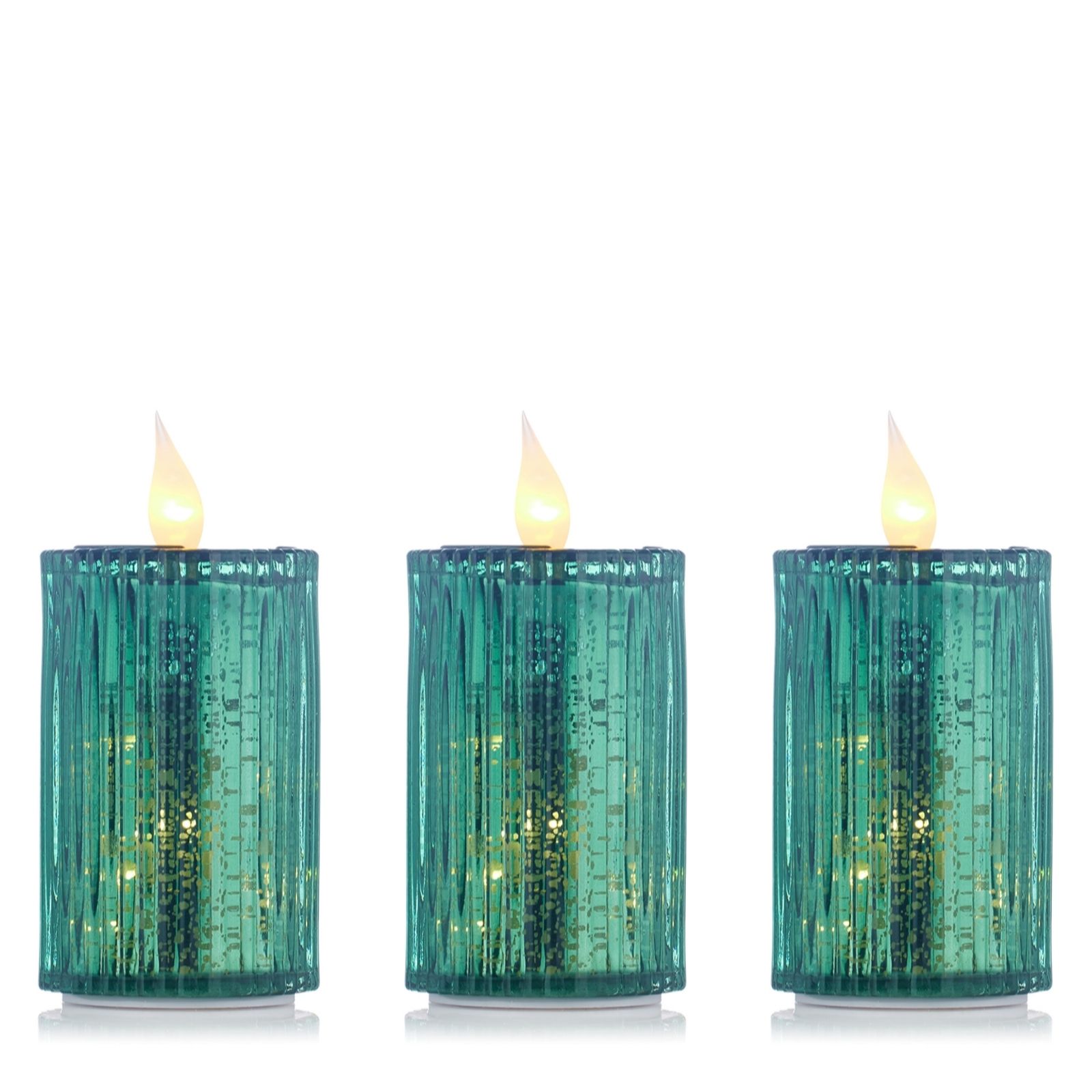 Outlet Home Reflections Mercury Glass Set 3 LED Candles