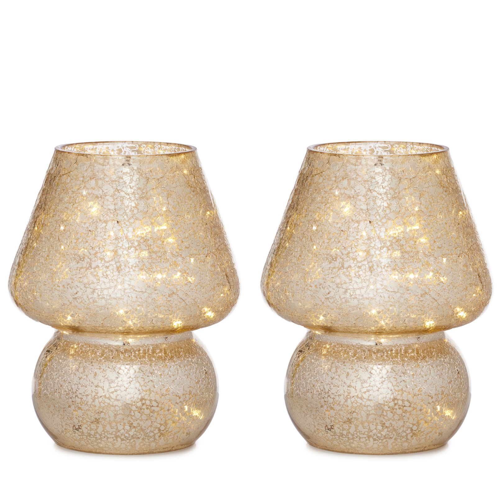 Outlet Home Stories Set of 2 Mercury Lamps with LED Lights