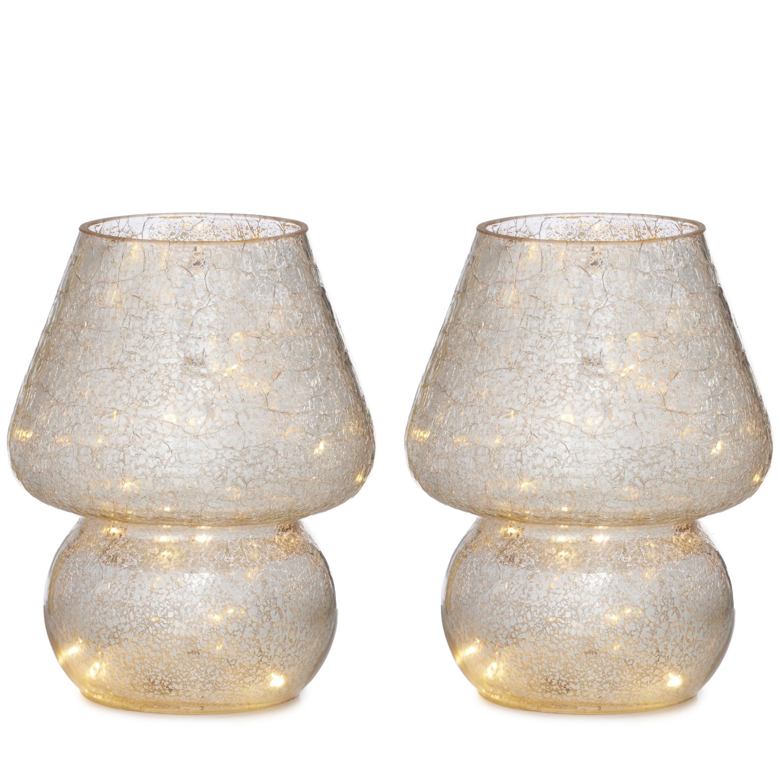 Outlet Home Stories Set of 2 Mercury Lamps with LED Lights