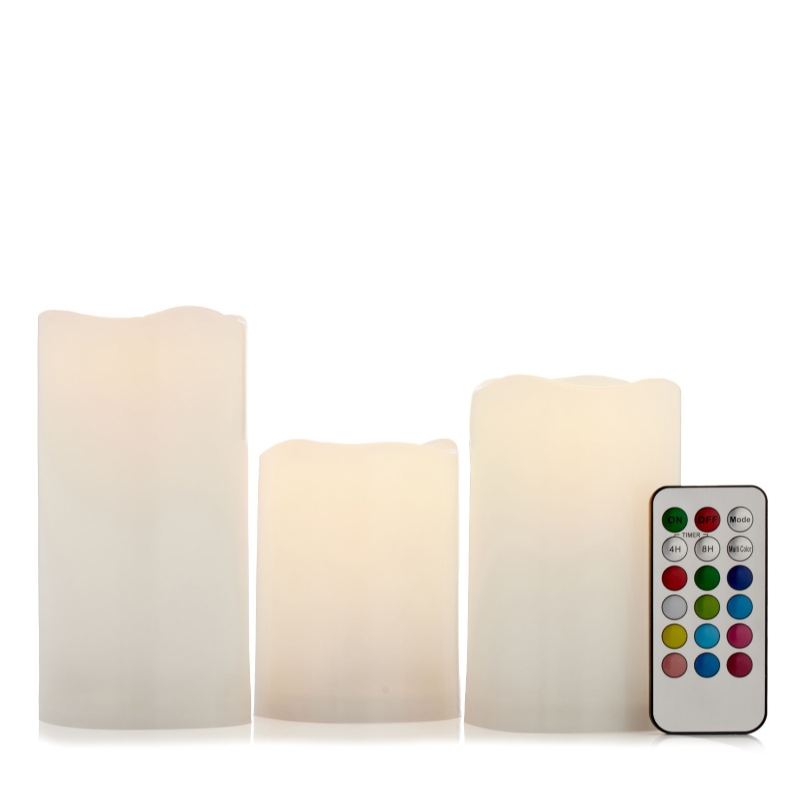 Outlet Home Stories Set of 3 Real Look Indoor Outdoor Flameless Candle