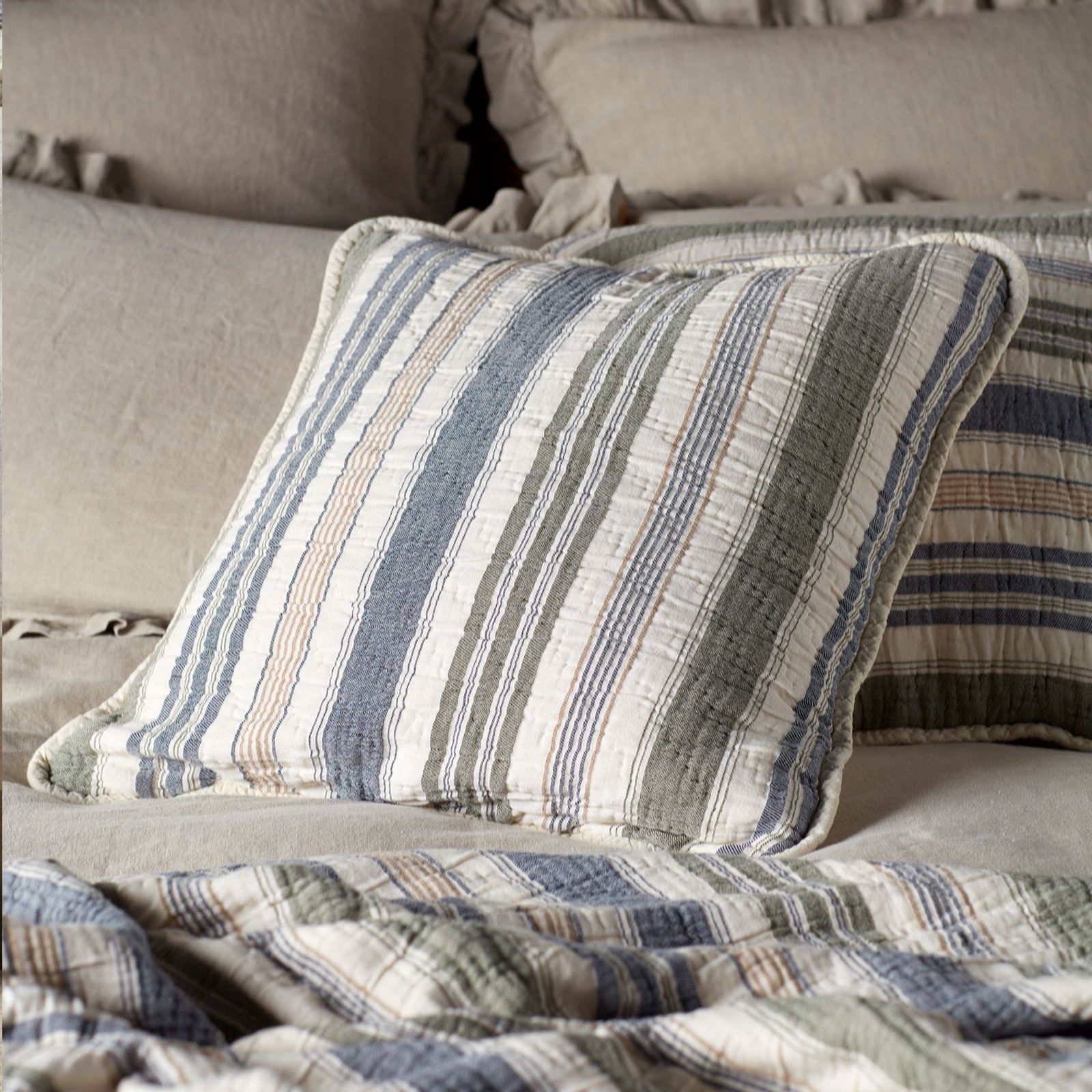 Secret Linen Store Magnus Stripe Cushion Cover Pair