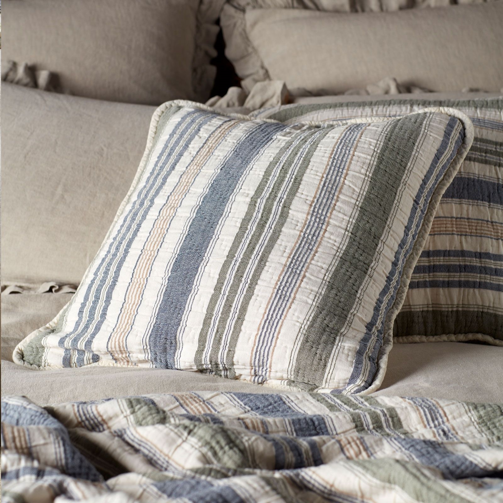Secret Linen Store Magnus Stripe Cushion Cover Pair