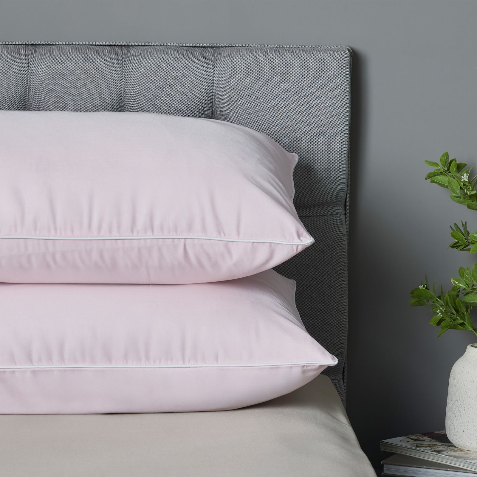 Northern Nights 400TC Bamboo Cotton Standard Pillowcases w/Piping Detail