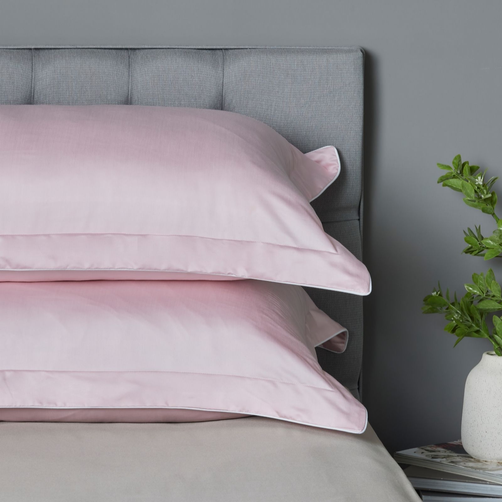 Northern Nights 400TC Bamboo Cotton Oxford Pillowcases w/Piping Detail