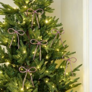 Home Stories Set of 6 Crystal Style Bow Decorations