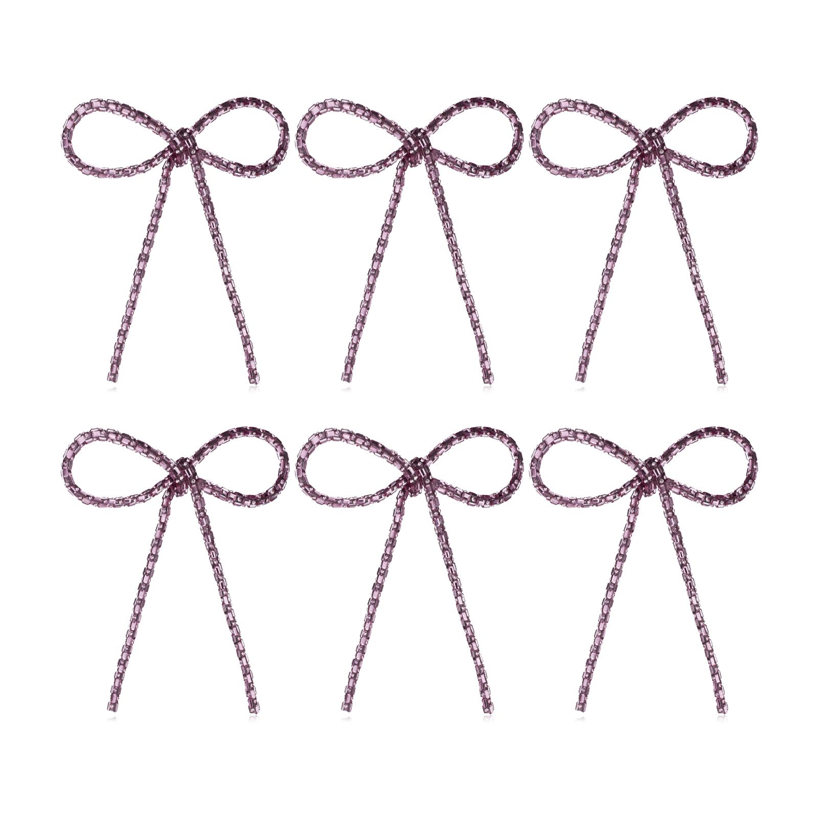 Home Stories Set of 6 Crystal Style Bow Decorations