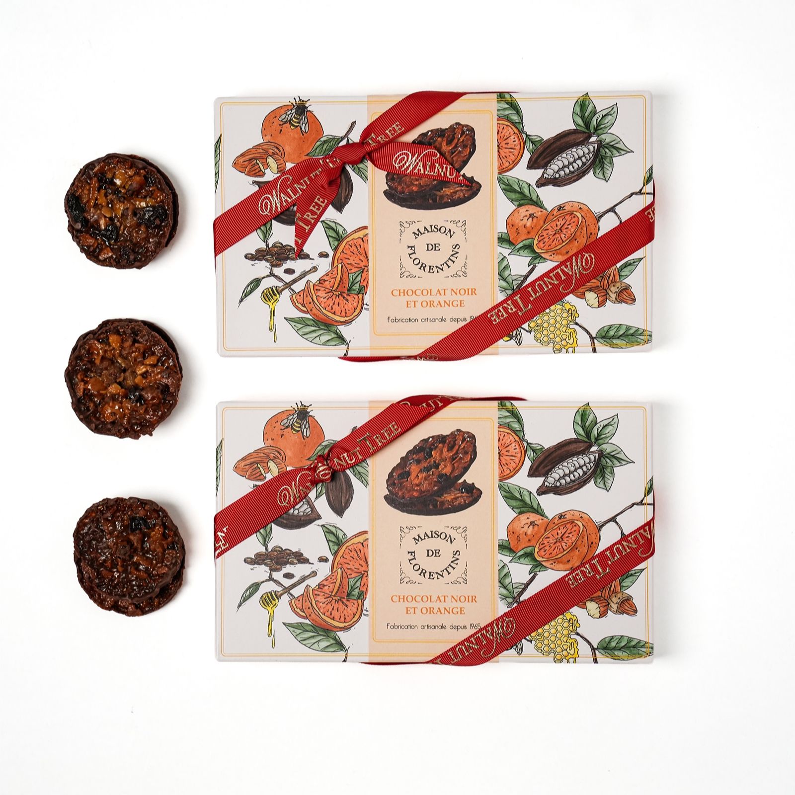 Walnut Tree Set of 2 Chocolate Florentines