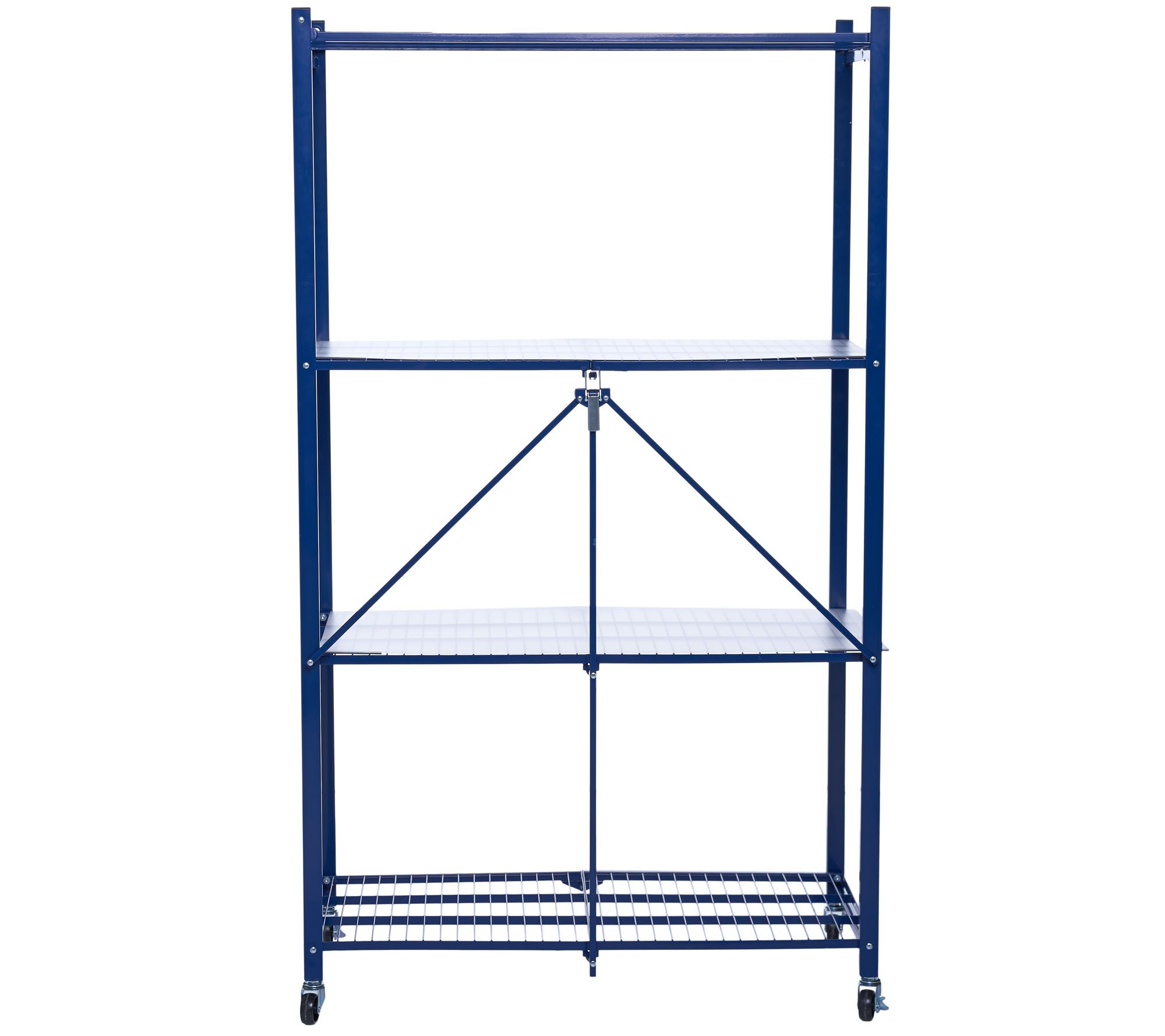 PopIt 4Tier Steel Collapsible Storage Shelf w Wheels & Liners