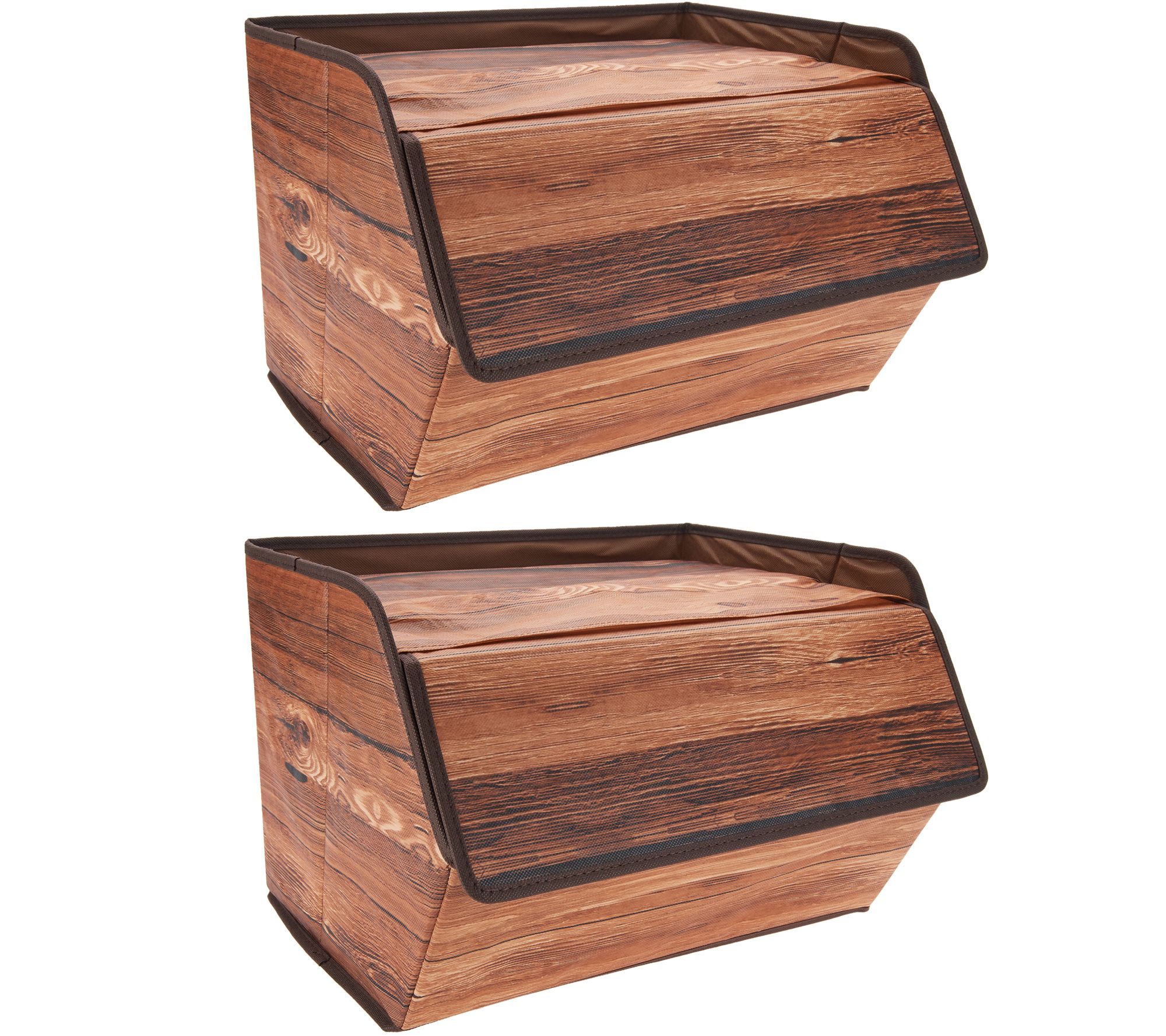 Set of 2 Fabric Storage Boxes with Lid - Page 1 — QVC.com
