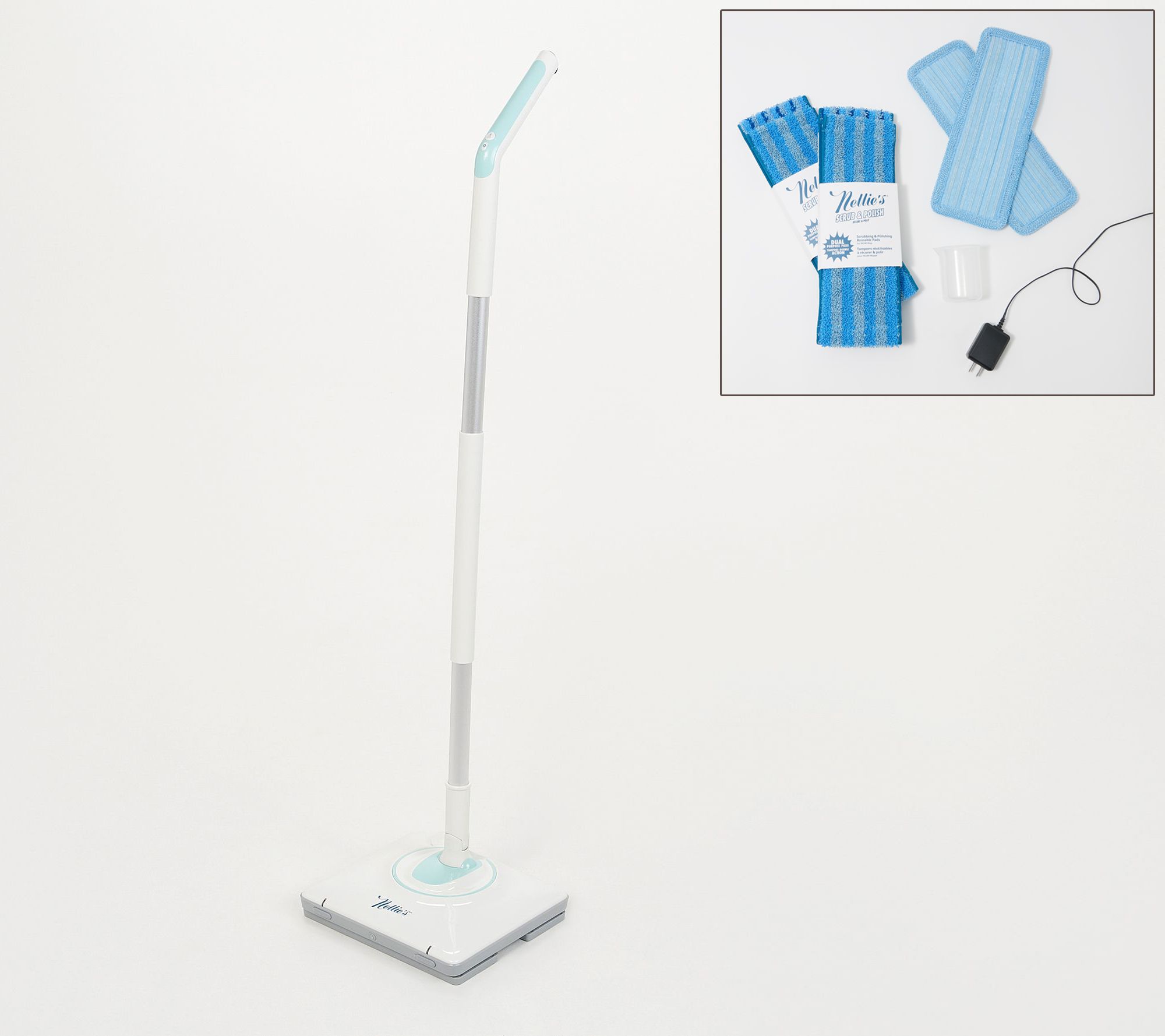 Cordless oscillating mop with microfiber pads