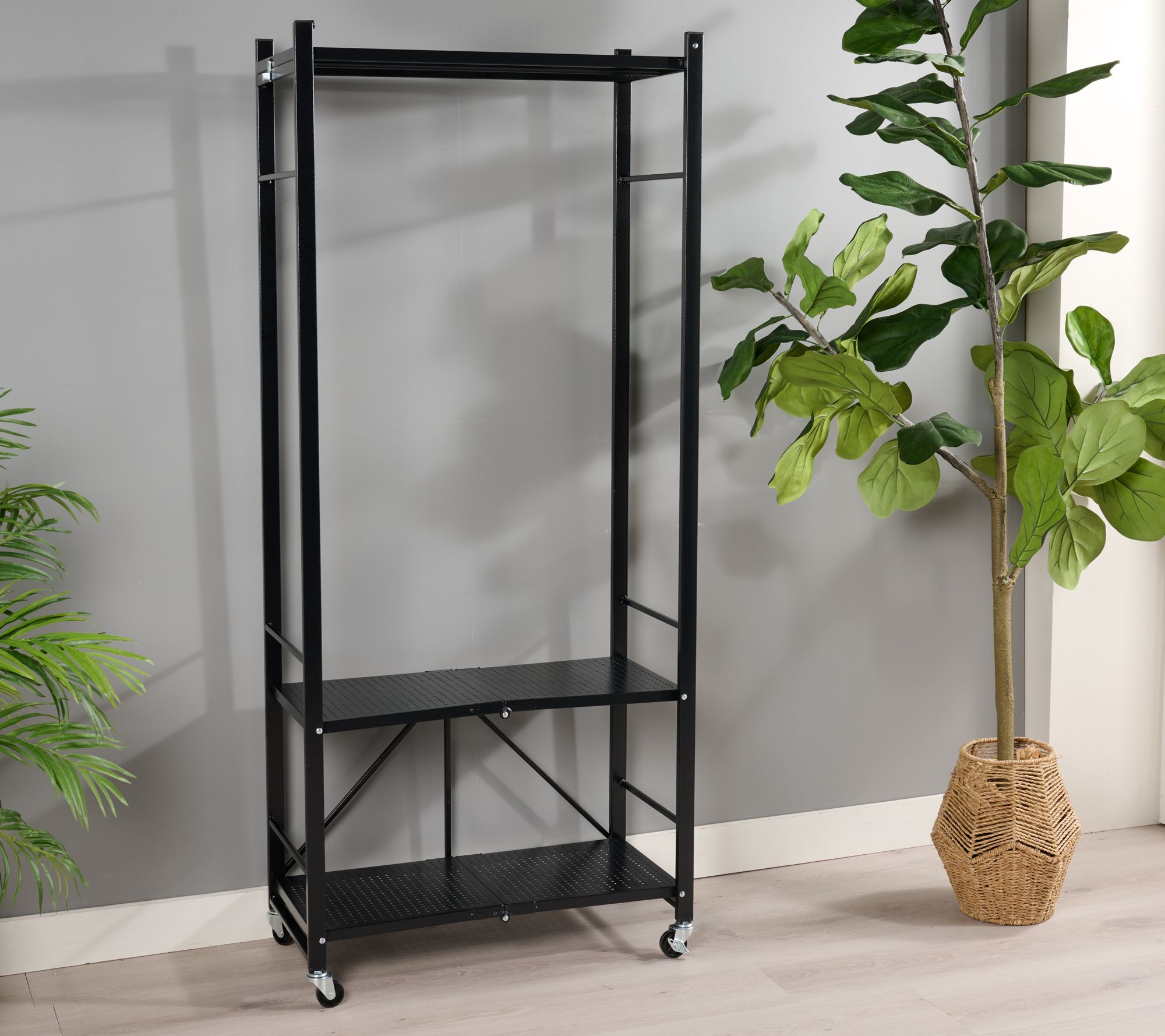 Pop-It Collapsible Hanging Rack with Shelves