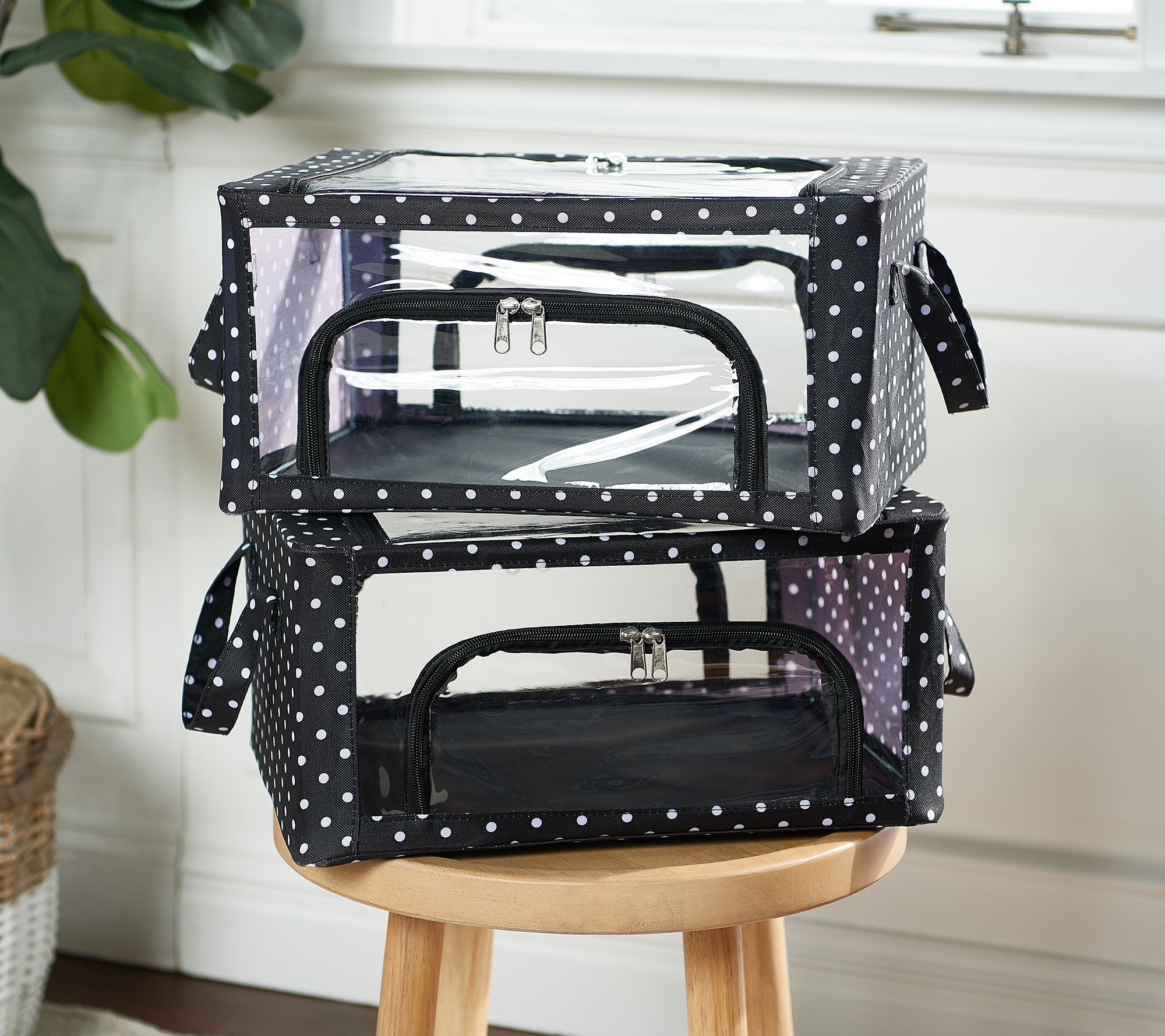 "As Is" Tidy & Co. Set of 2 Small Clear Collapsible Storage Boxes