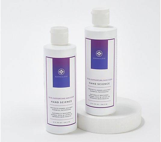 Dermaglove Set of 2 Hand Science Repair Lotion and Sanitizer
