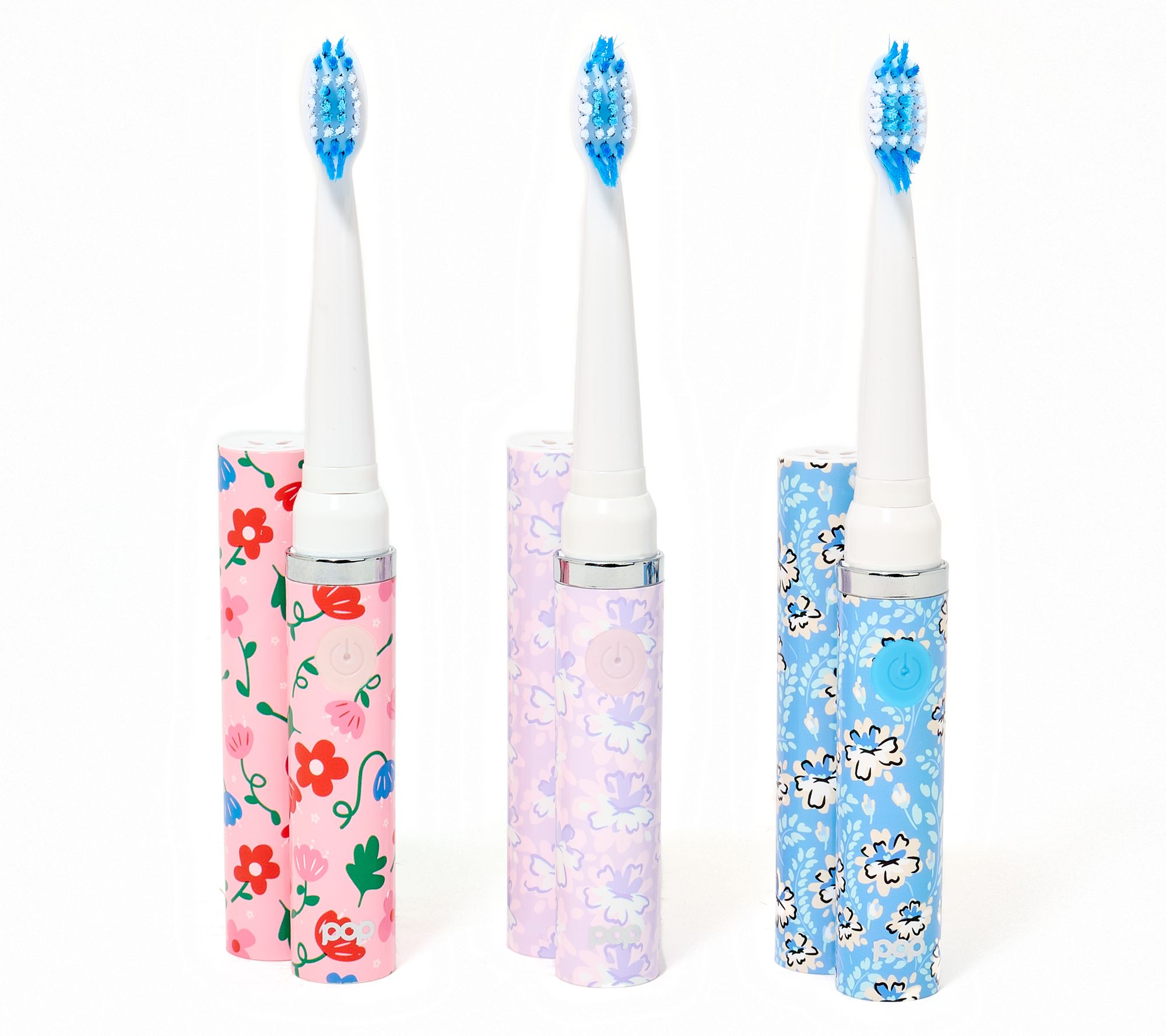 Pop Sonic Set of 3 GoSonic Toothbrushes w/ 6 Brush Heads