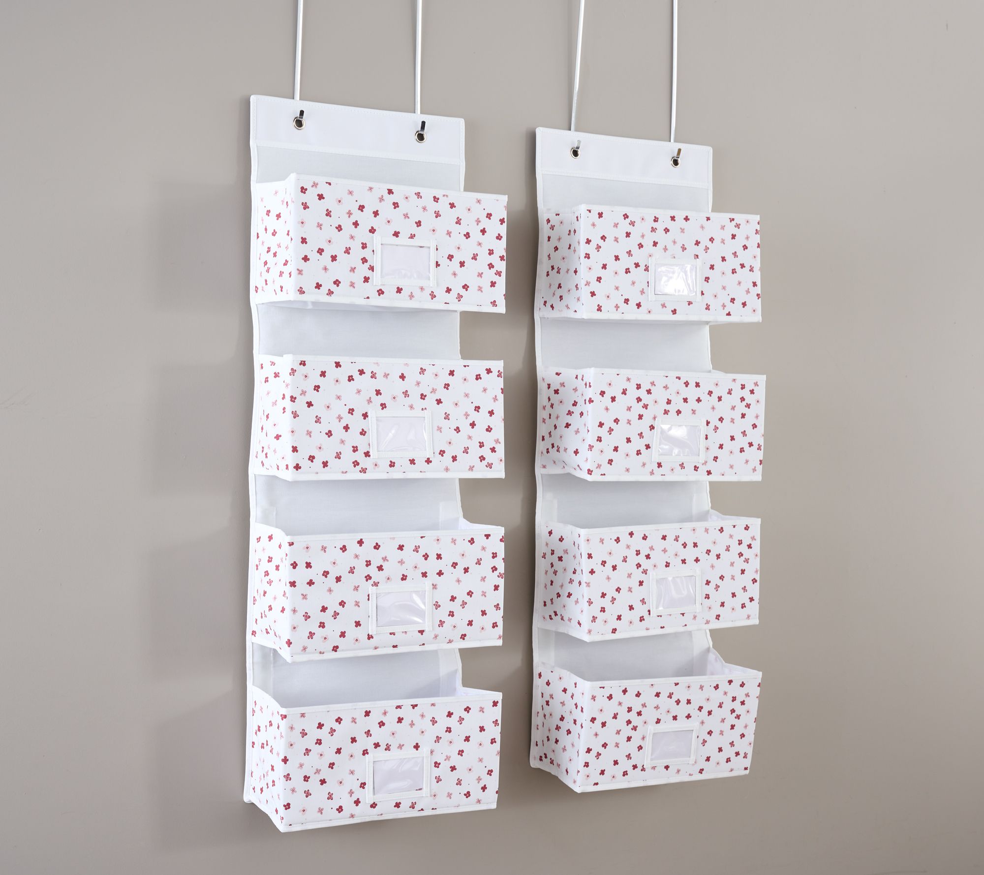 "As Is" c e ll a Set of 2 Over the Door 4-Pocket Organizer