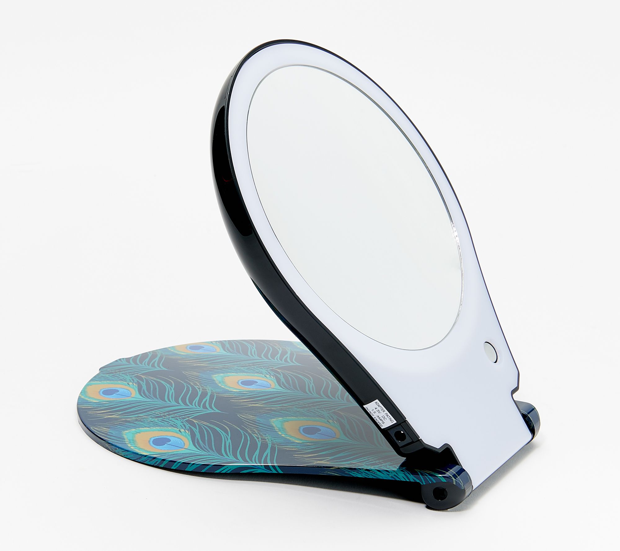 5x magnifying travel mirror with light