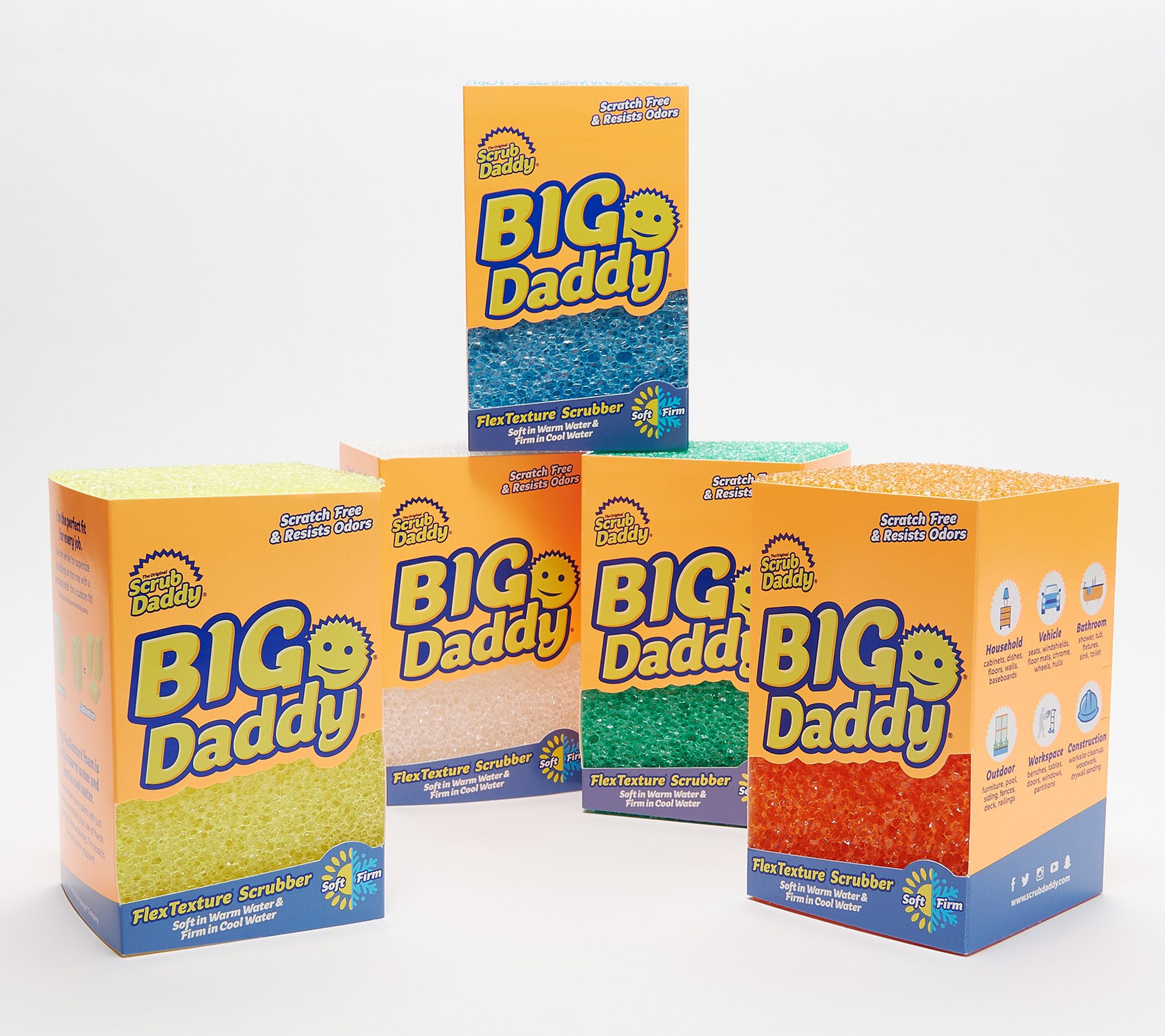 Big Daddy Set of 5 Flex Texture Jumbo Size Cleaning Blocks
