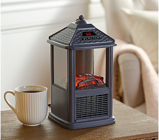12" Decorative Lantern Heater w/ Flame Effect and Remote by LifeSmart