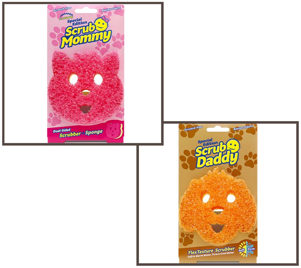 Choice of (6) Scrub Mommy & Scrub Daddy Puppy or Kitty Cleaning Sponge on  QVC 