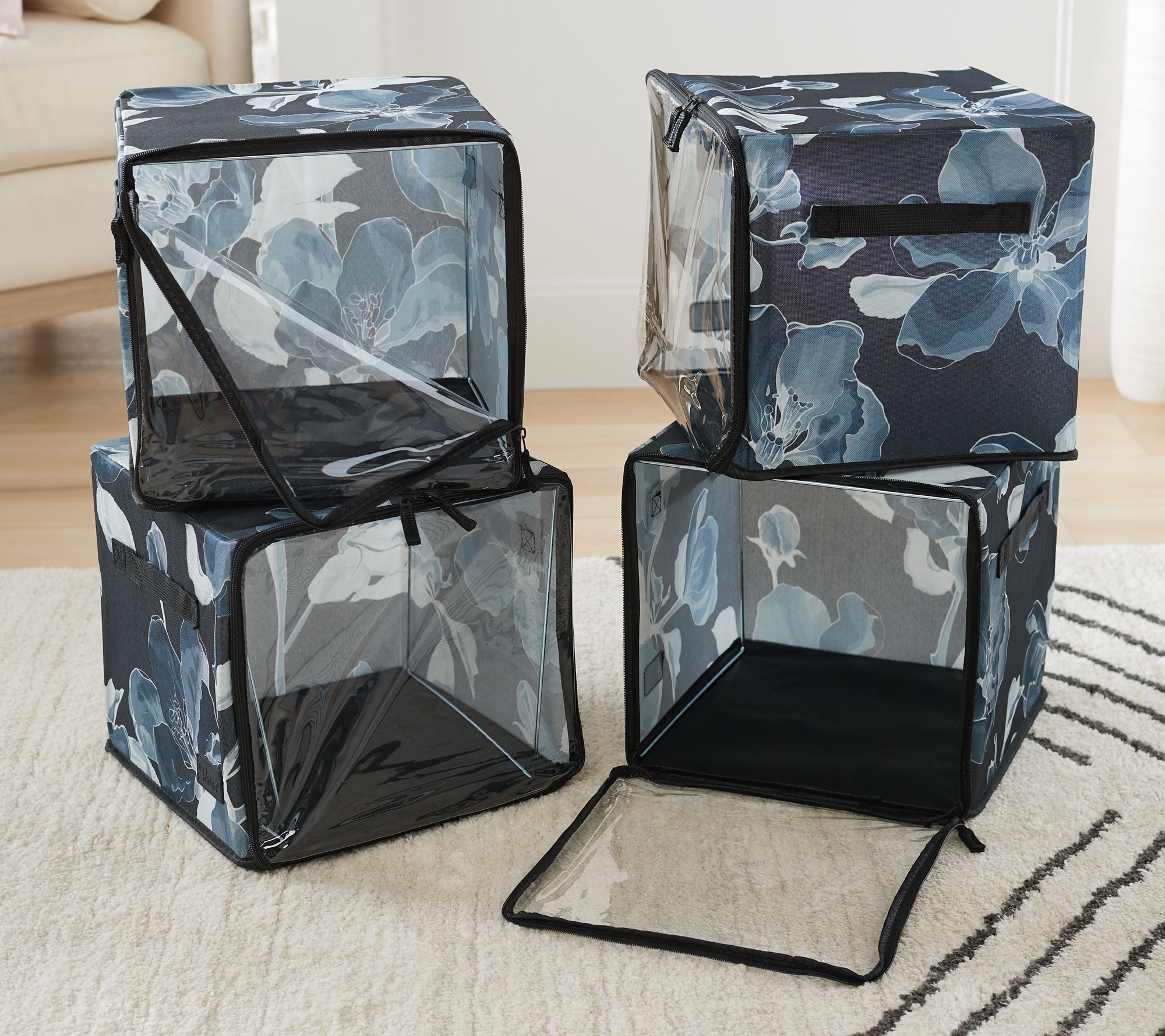 Periea Set of 4 Collapsible Stacking Storage Cubes