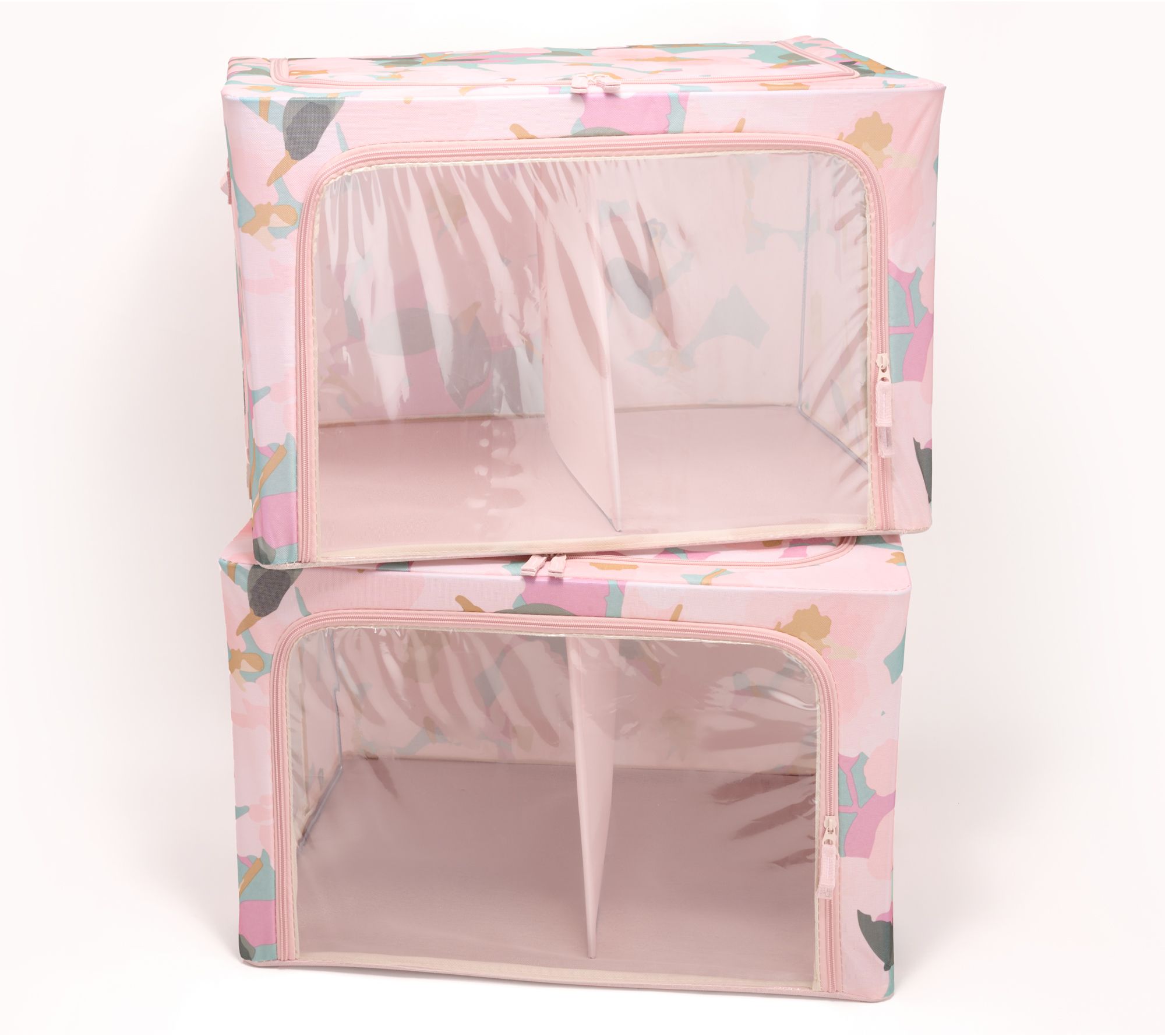 Periea Set of 2 Large Collapsible Storage Boxes with Divider