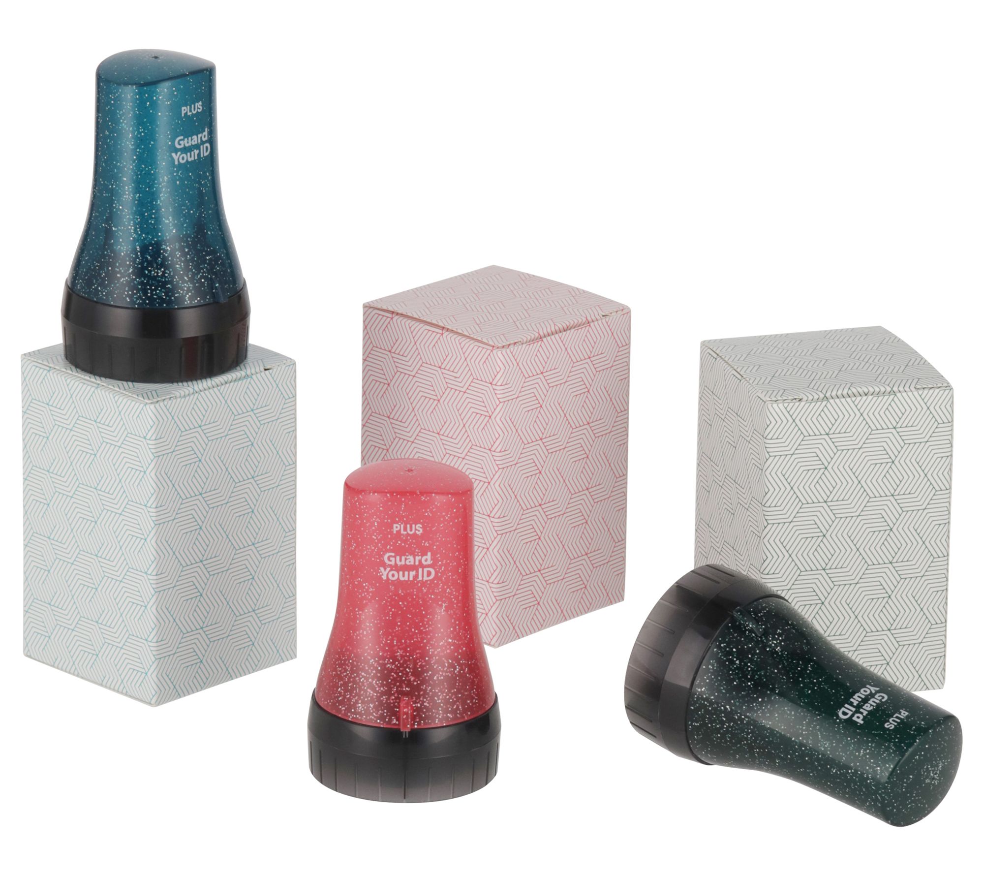 Guard Your ID Set of 3 Advanced Wide Glitter Rollers w/ Gift Boxes