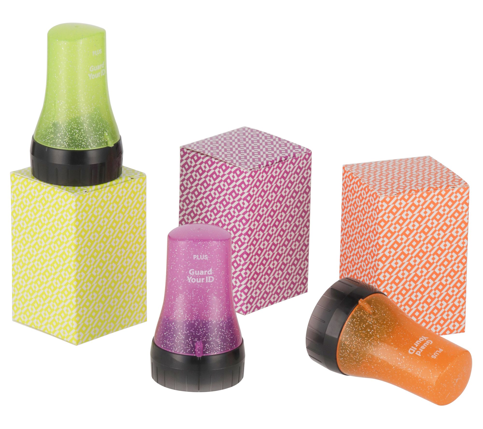 Guard Your ID Set of 3 Advanced Wide Glitter Rollers w/ Gift Boxes