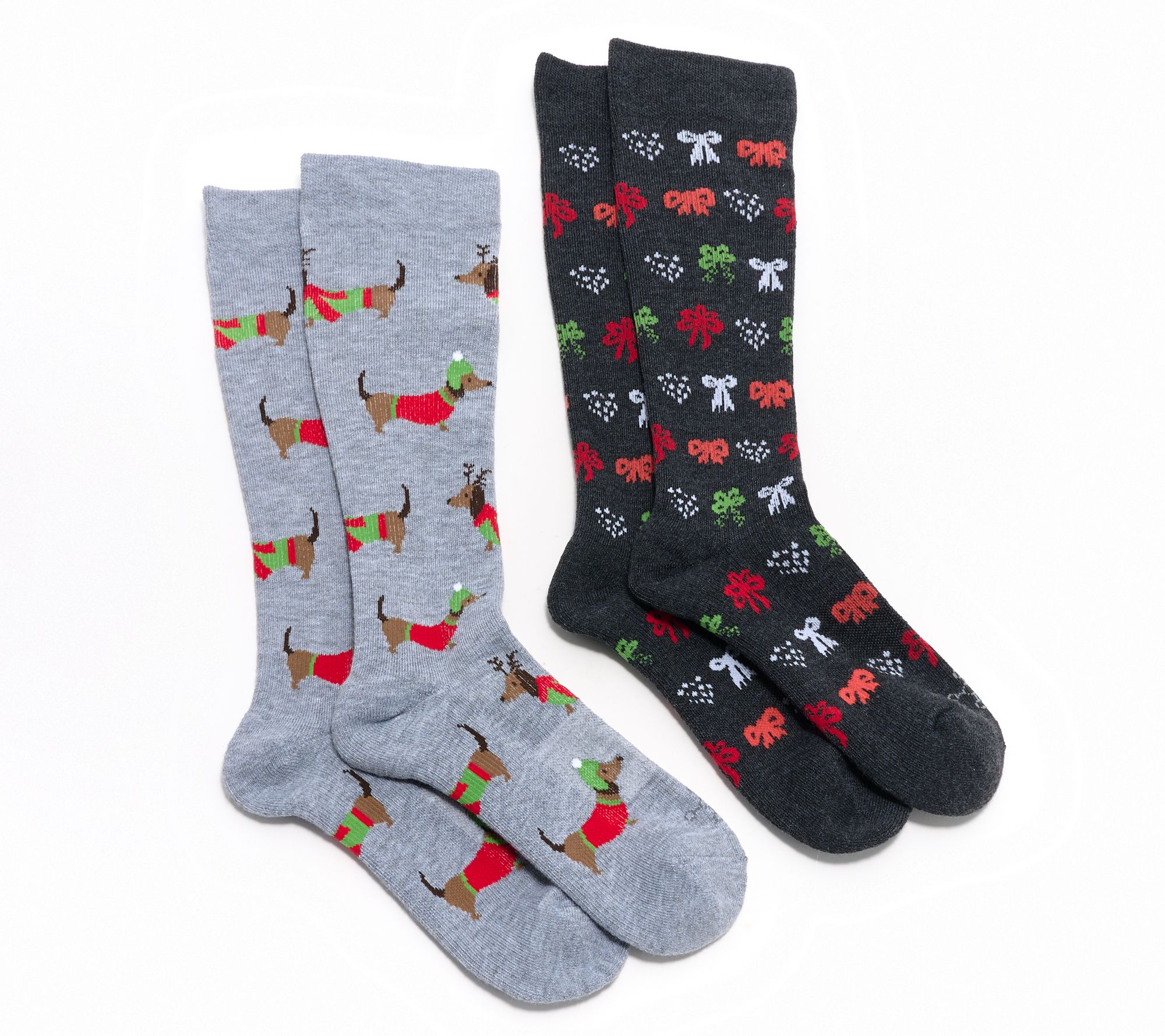 Tommie Copper Set of 2 Holiday Over the Calf Socks