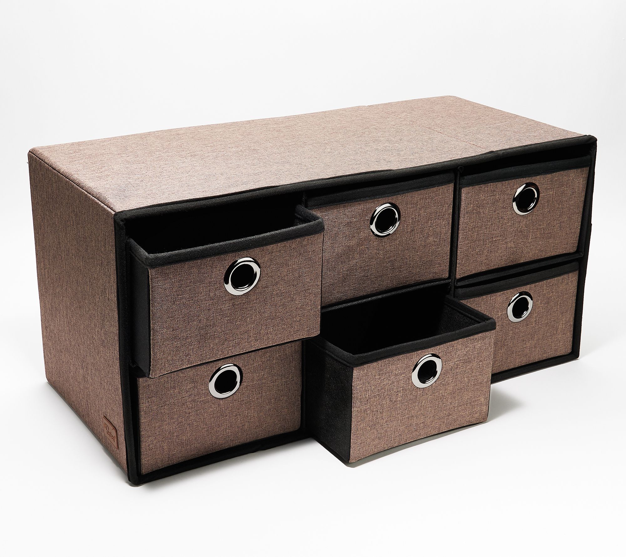 "As Is" Periea Collapsible MultiUse Storage Ottoman with Drawers