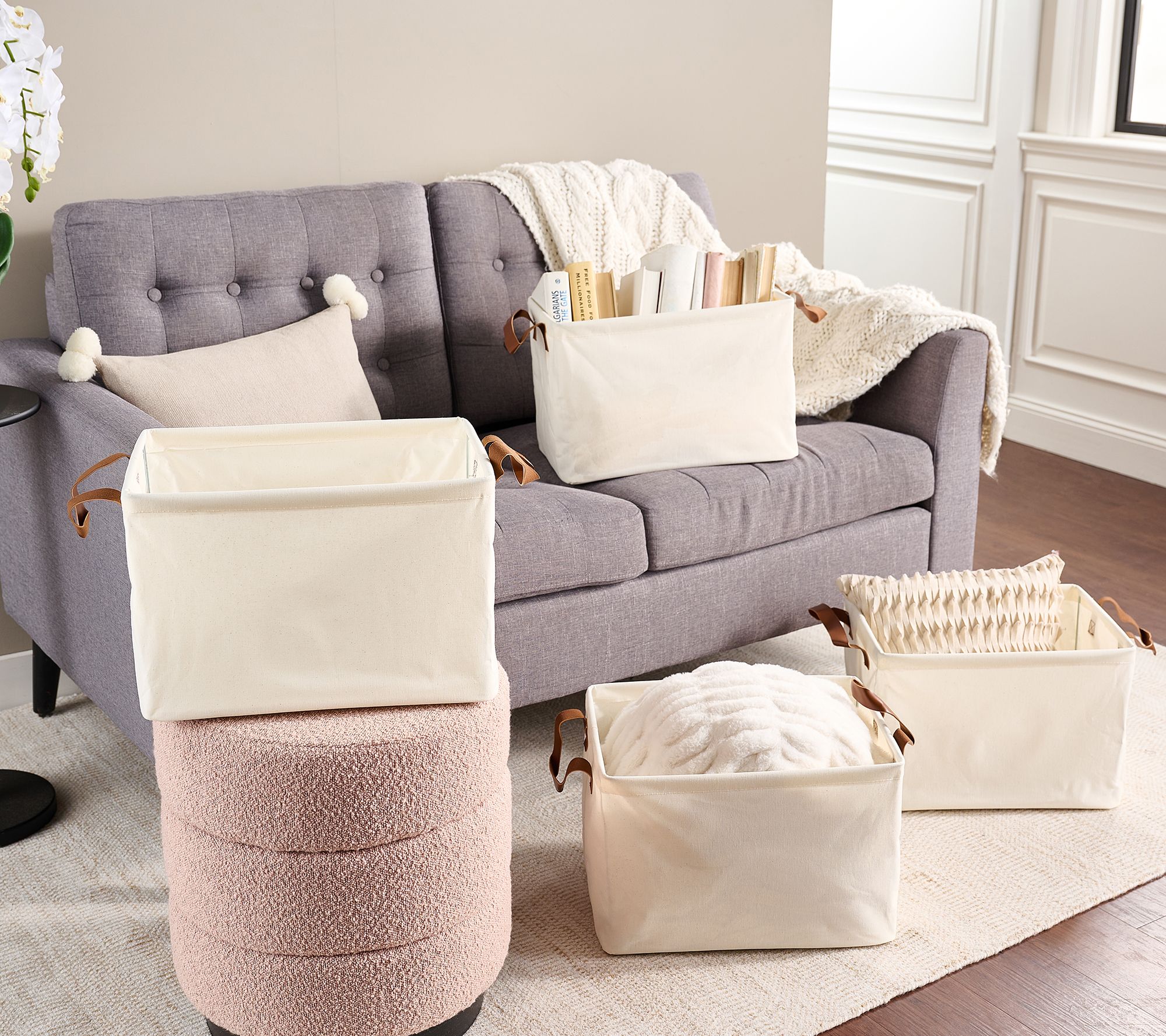 "As Is" Cella Set of 4 Collapsible 15.75" Storage Baskets